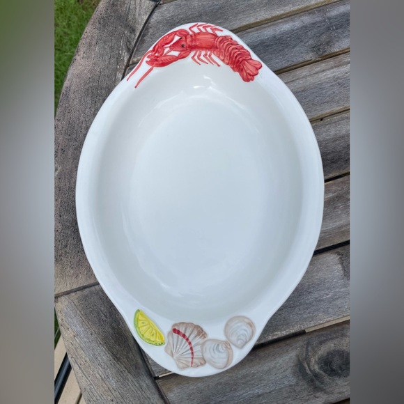 Lobster Oval Serving Bowl Made In Italy